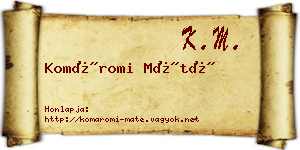 Komáromi Máté névjegykártya