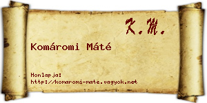 Komáromi Máté névjegykártya