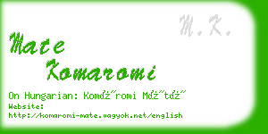 mate komaromi business card